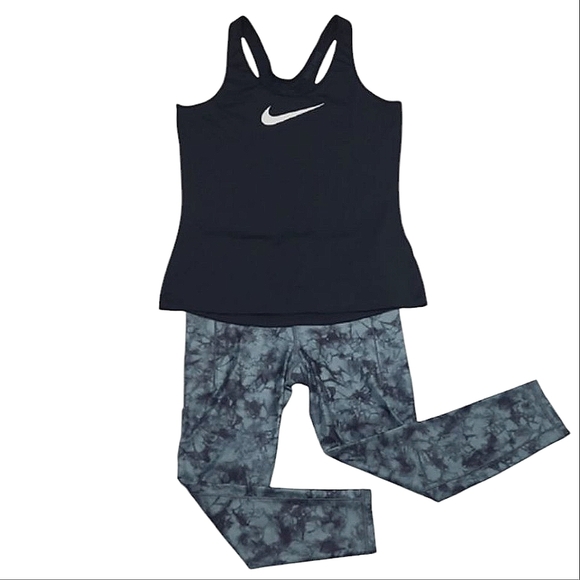 Nike Pro Dri-Fit Athletic Tank Top Racer Back Workout Shirt Swoosh Graphic Logo - Picture 1 of 17